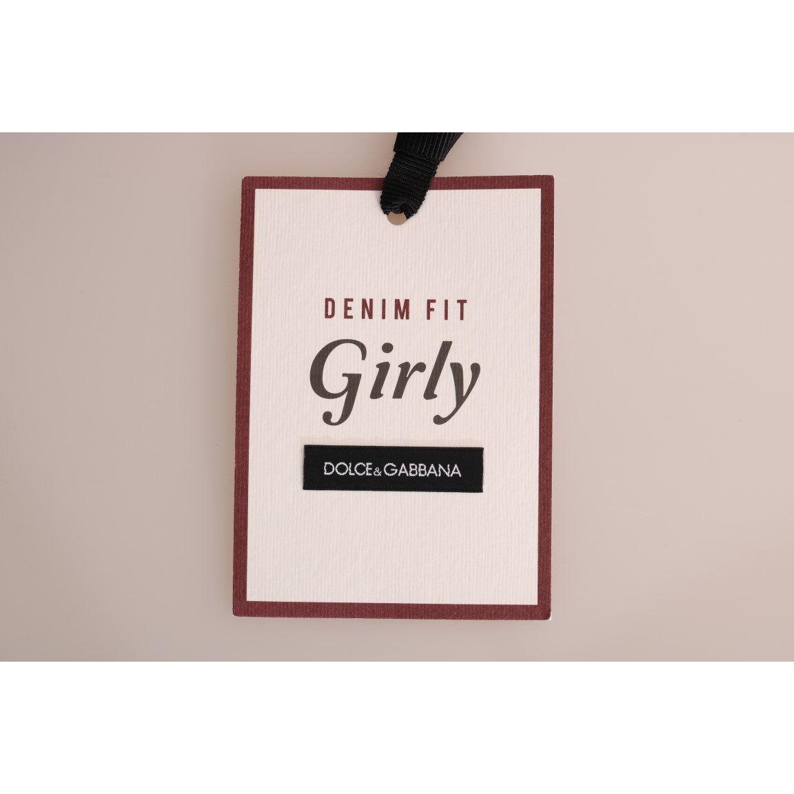 Dolce & Gabbana Blue GIRLY Striped Cotton Jeans Dolce & Gabbana