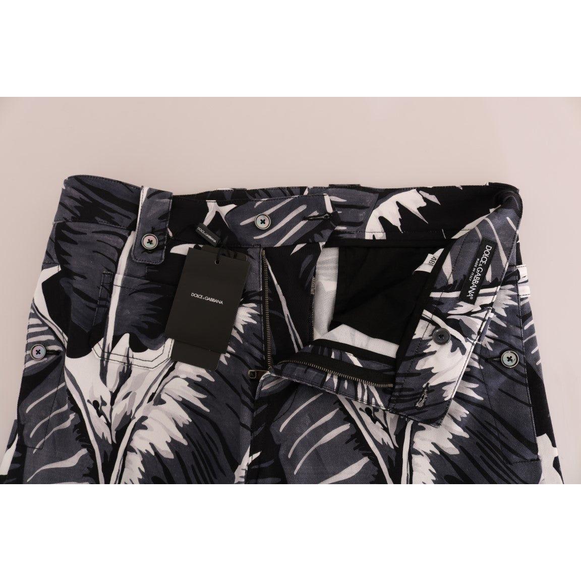 Dolce & Gabbana Elegant Capri Casual Pants in Banana Leaf Print Dolce & Gabbana