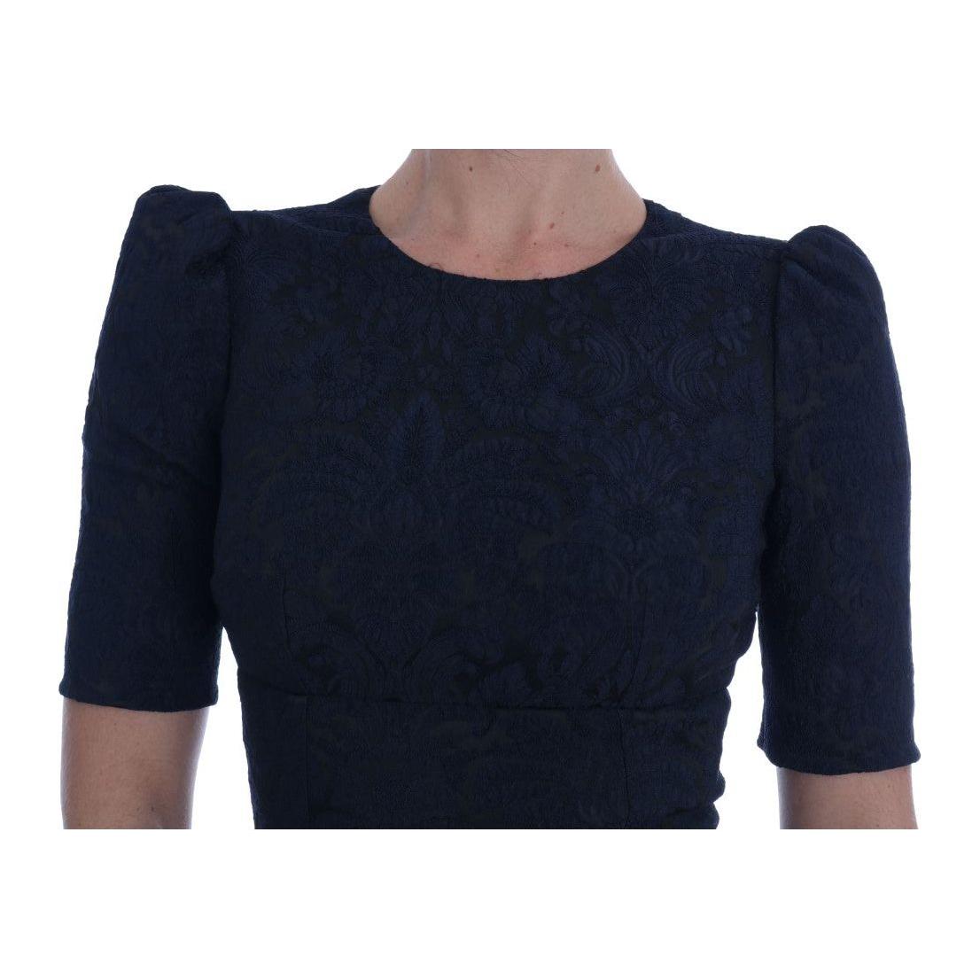 Dolce & Gabbana Black Blue Flare Mini Dress Dolce & Gabbana