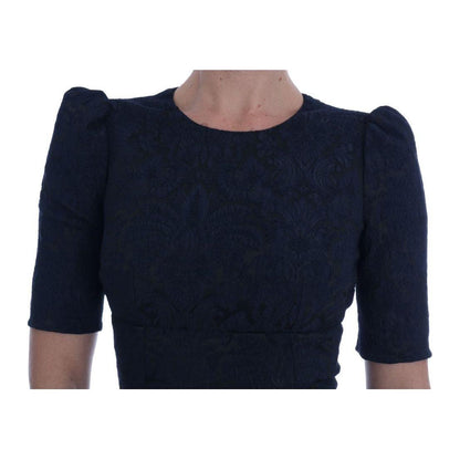 Dolce & Gabbana Black Blue Flare Mini Dress Dolce & Gabbana