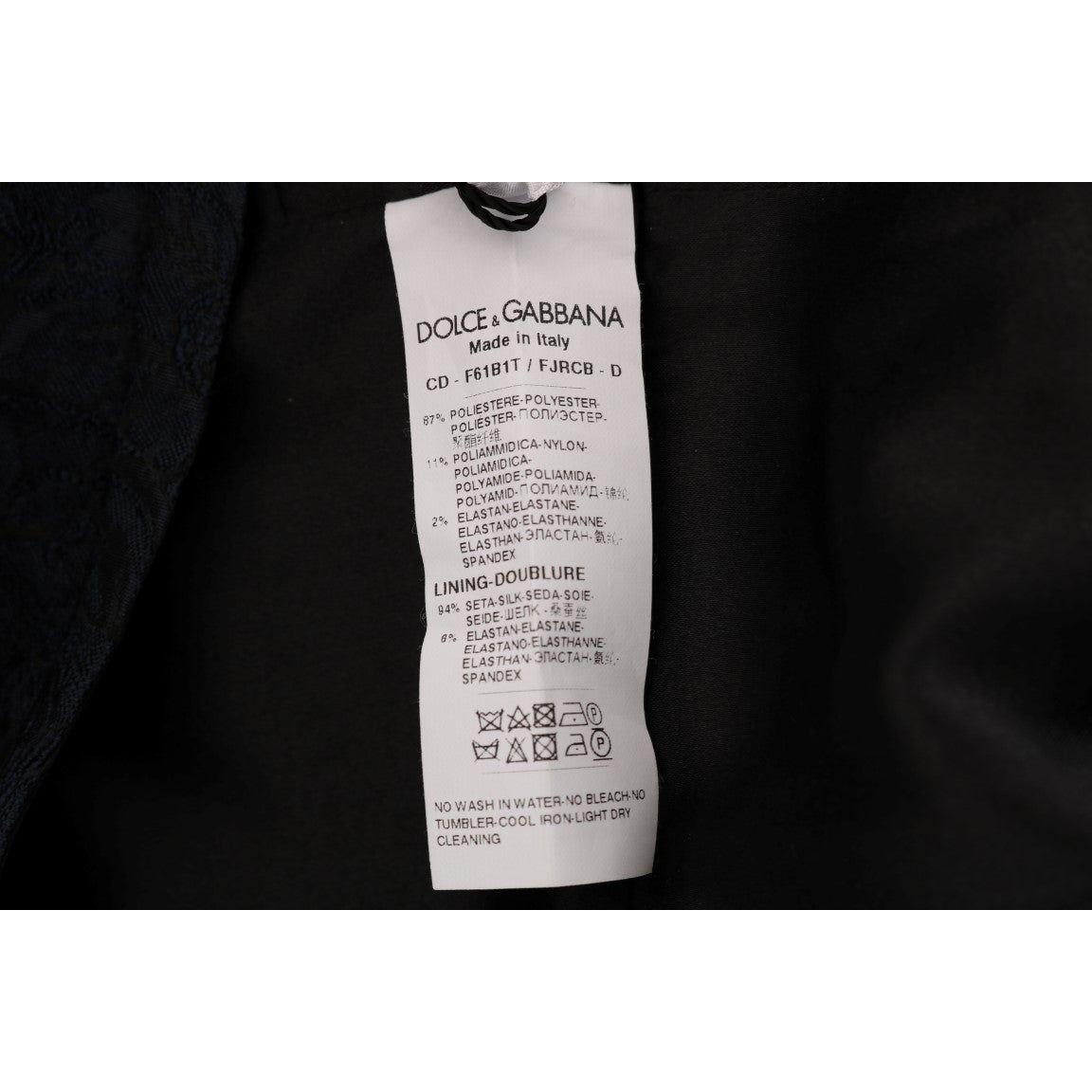 Dolce & Gabbana Black Blue Flare Mini Dress Dolce & Gabbana