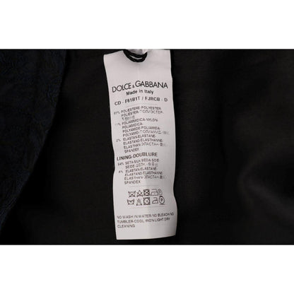 Dolce & Gabbana Black Blue Flare Mini Dress Dolce & Gabbana