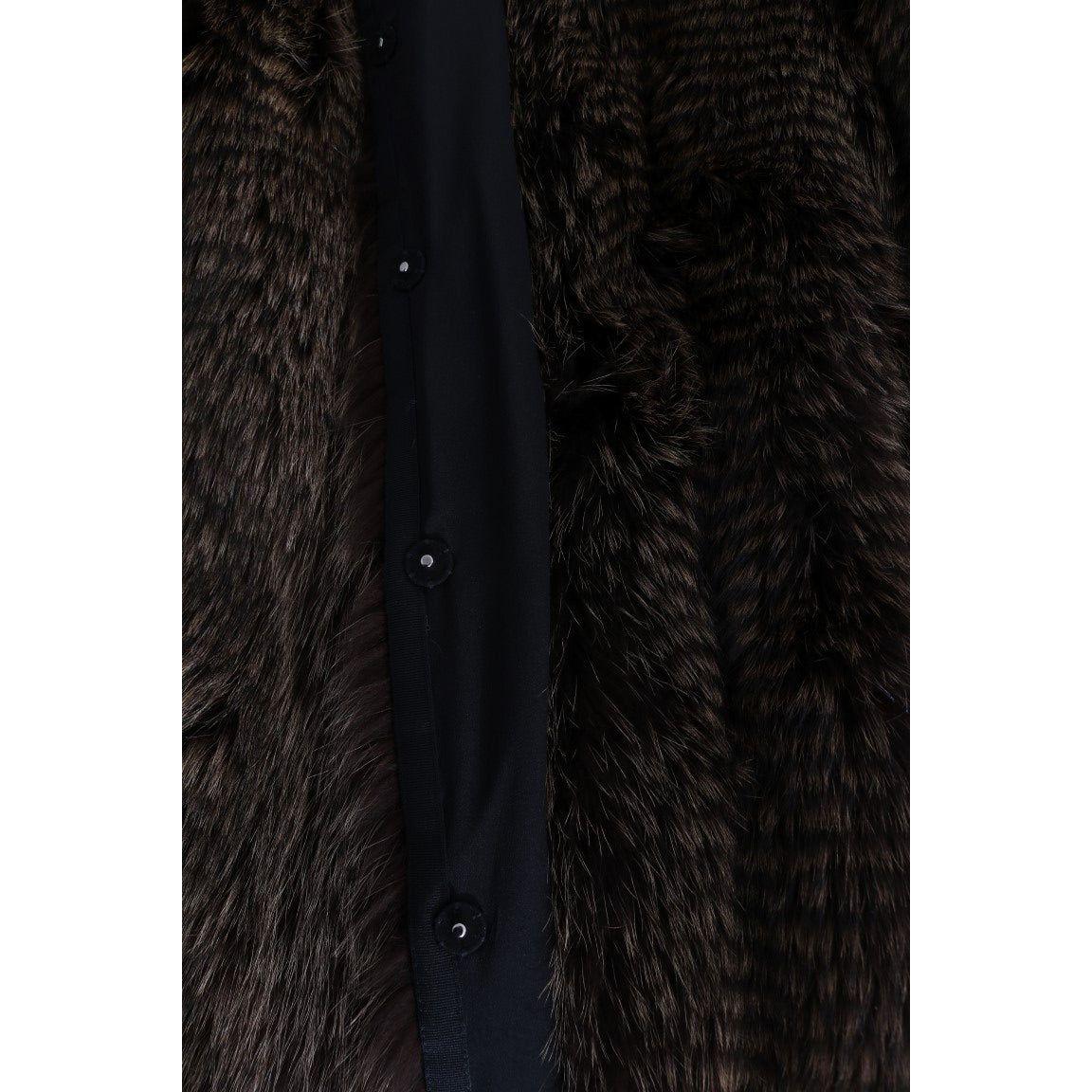 Dolce & Gabbana Brown Raccoon Fur Coat Jacket Dolce & Gabbana