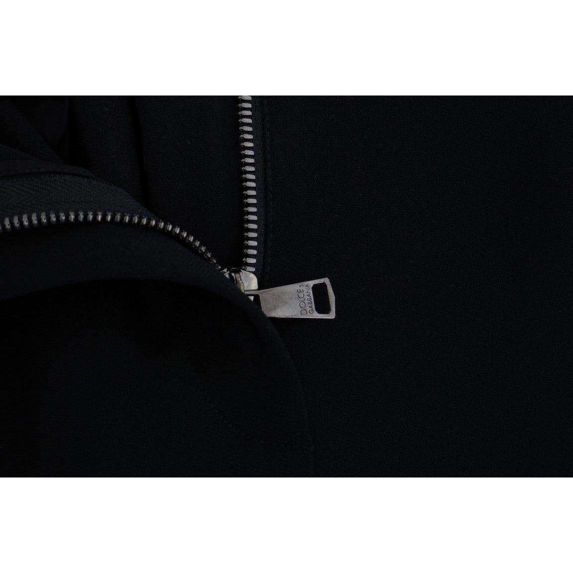 بنطلون كابري أسود أنيق من دولتشي آند غابانا مع خطوط جانبية وردية