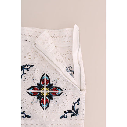 Dolce & Gabbana Mulicolor Majolica Cutout Capri Pants Dolce & Gabbana