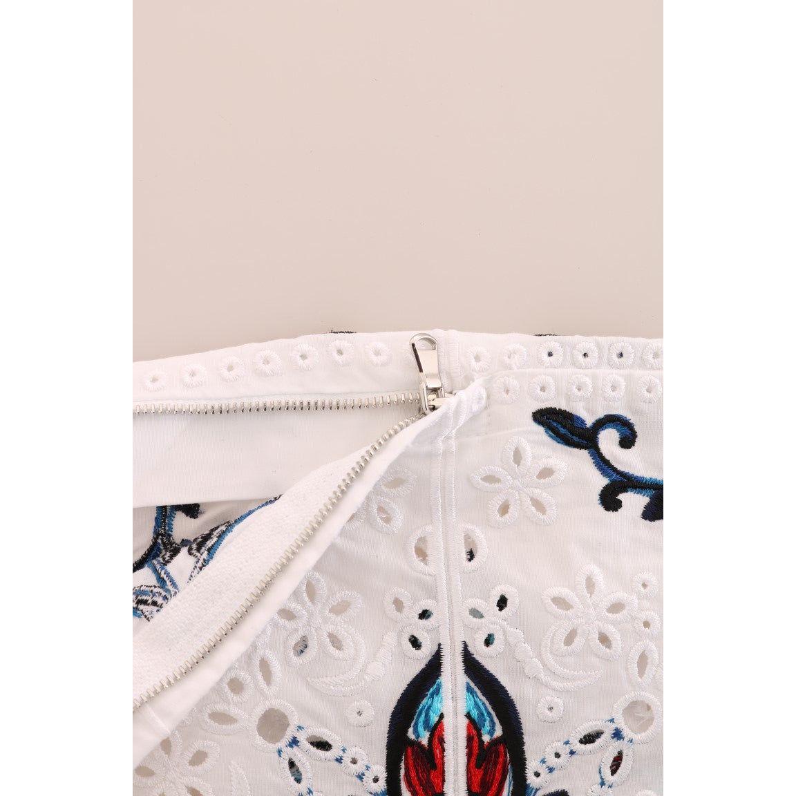 Dolce & Gabbana Mulicolor Majolica Cutout Capri Pants Dolce & Gabbana