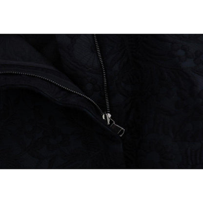 Dolce & Gabbana Black Brocade High Waist Capri Shorts Dolce & Gabbana