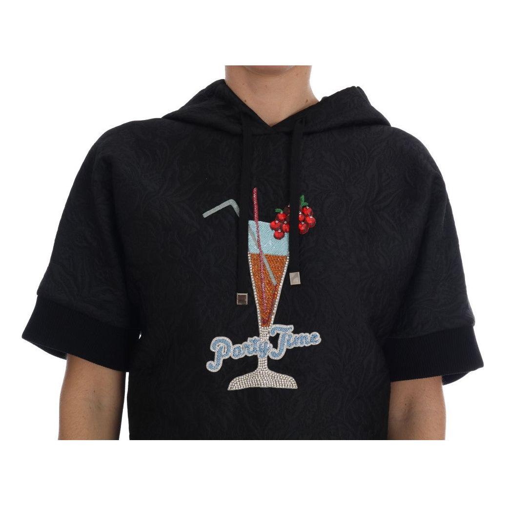 Dolce & Gabbana Black Fairy Tale Crystal Hooded Sweater Dolce & Gabbana