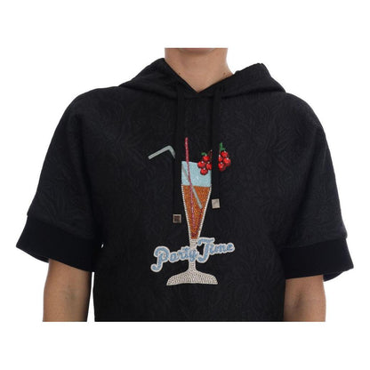 Dolce & Gabbana Black Fairy Tale Crystal Hooded Sweater Dolce & Gabbana