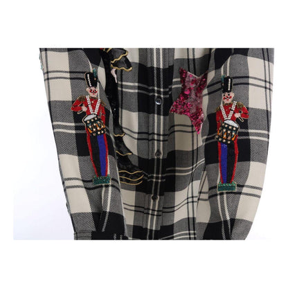 Dolce & Gabbana Black White Fairy Tale Crystal Shirt Dolce & Gabbana