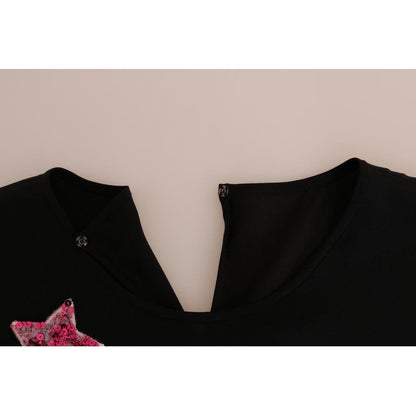 Dolce & Gabbana Black Silk Fairy Tale Top Crystal Blouse Dolce & Gabbana