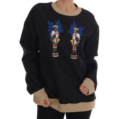 Dolce & Gabbana Black Fairy Tale Brocade Zipper Sweater Dolce & Gabbana