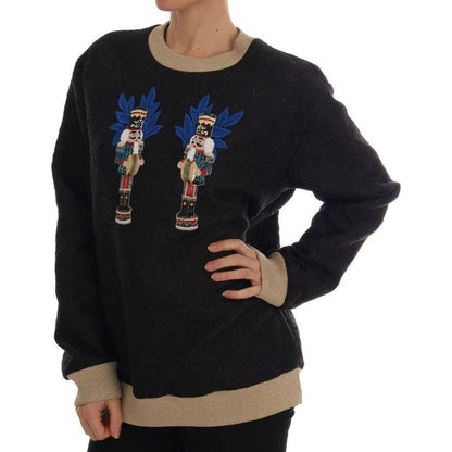 Dolce & Gabbana Black Fairy Tale Brocade Zipper Sweater Dolce & Gabbana
