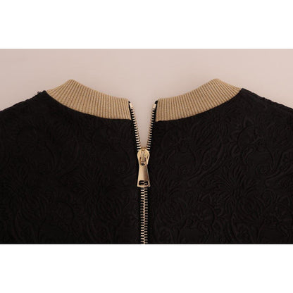 Dolce & Gabbana Black Fairy Tale Brocade Zipper Sweater Dolce & Gabbana