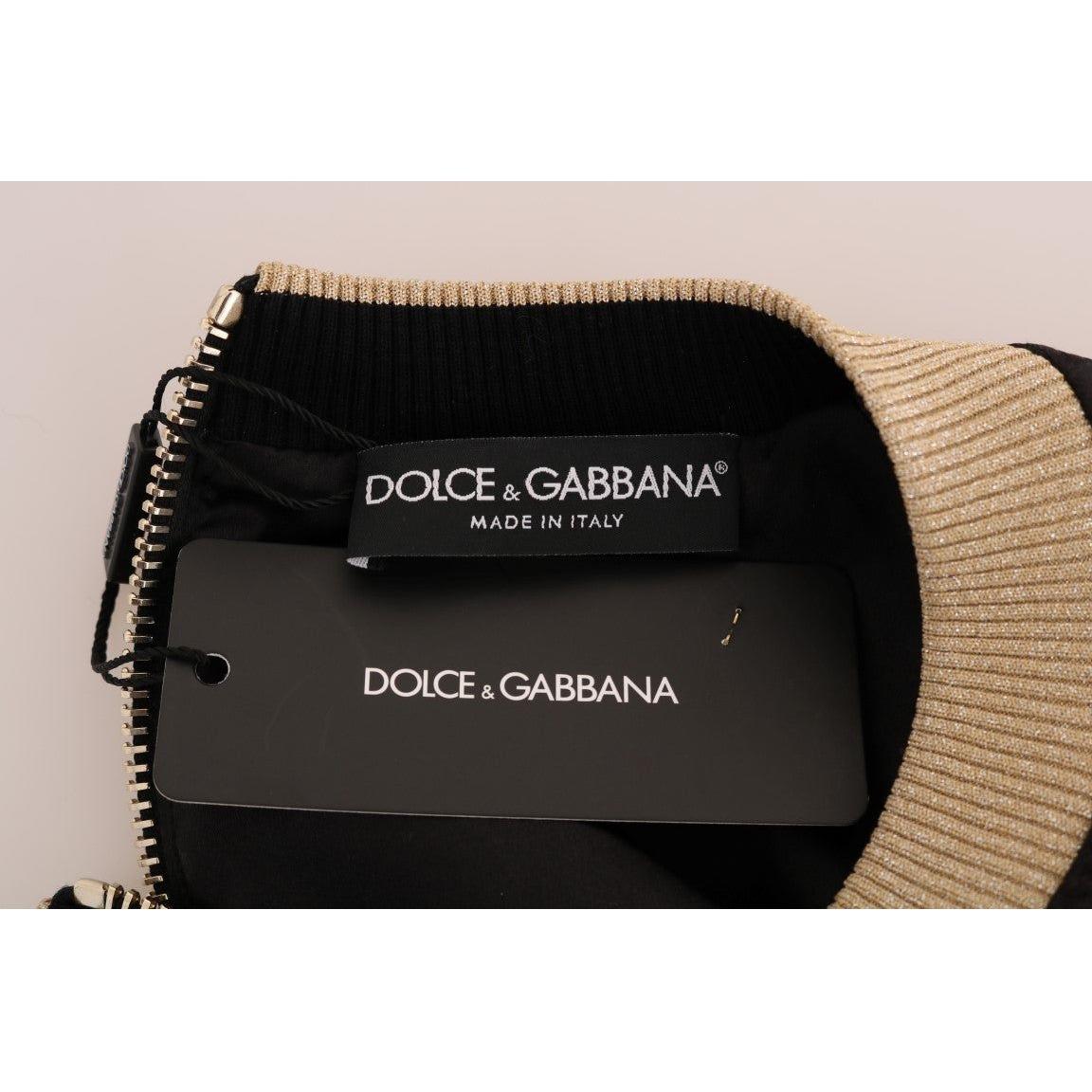 Dolce & Gabbana Black Fairy Tale Brocade Zipper Sweater Dolce & Gabbana