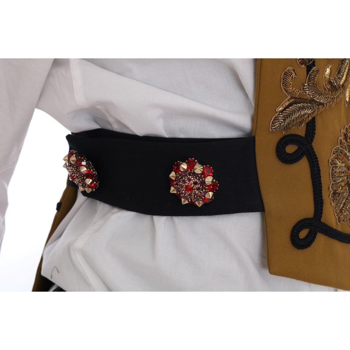 Dolce & Gabbana Yellow Crystal Cross Vest Jacket Dolce & Gabbana