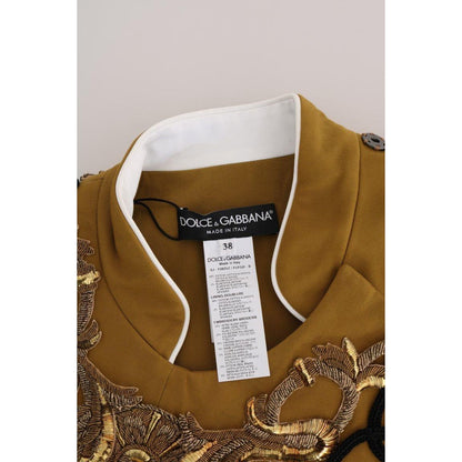 Dolce & Gabbana Yellow Crystal Cross Vest Jacket Dolce & Gabbana