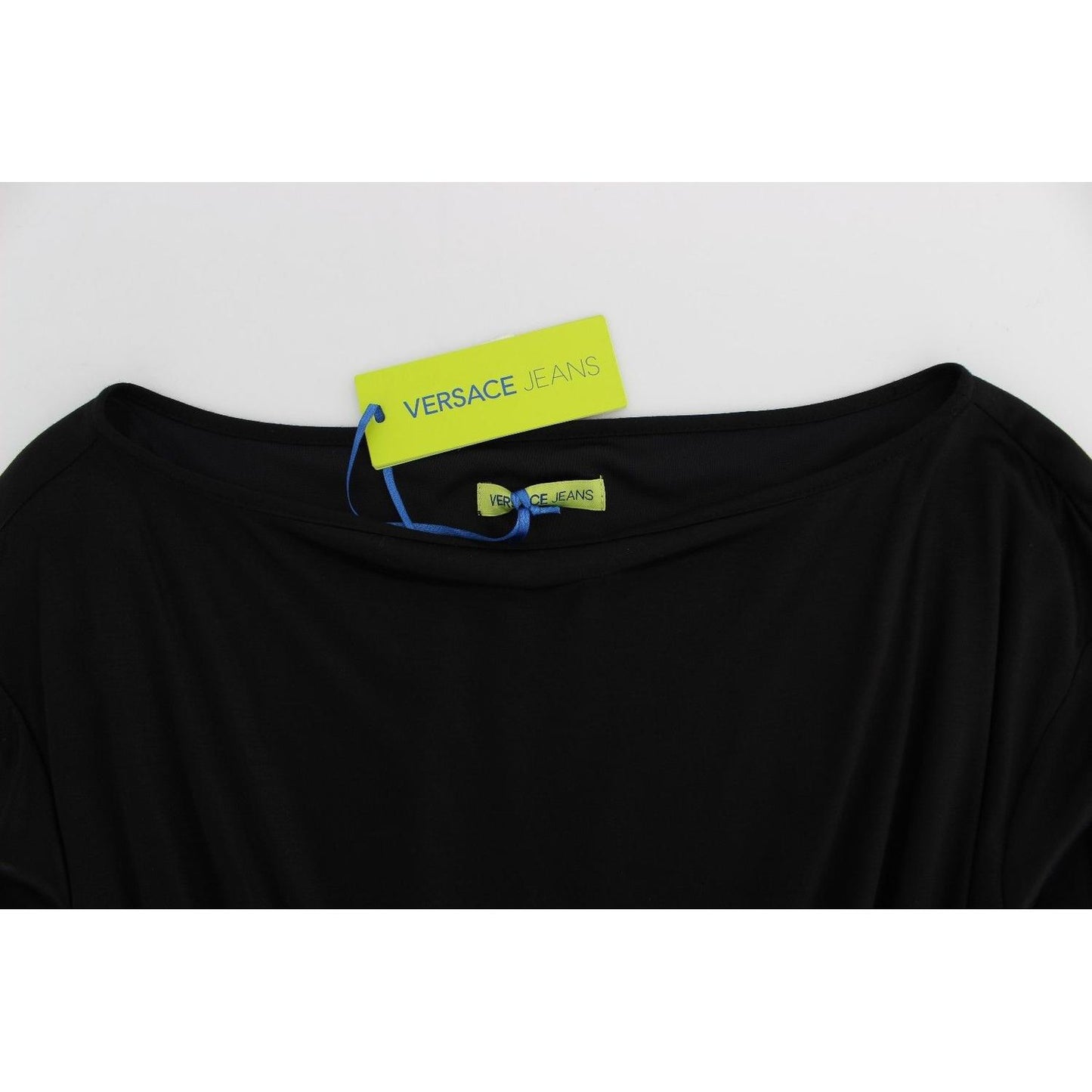 Versace Jeans Black Modal Silk Shift Knee Dress Versace Jeans