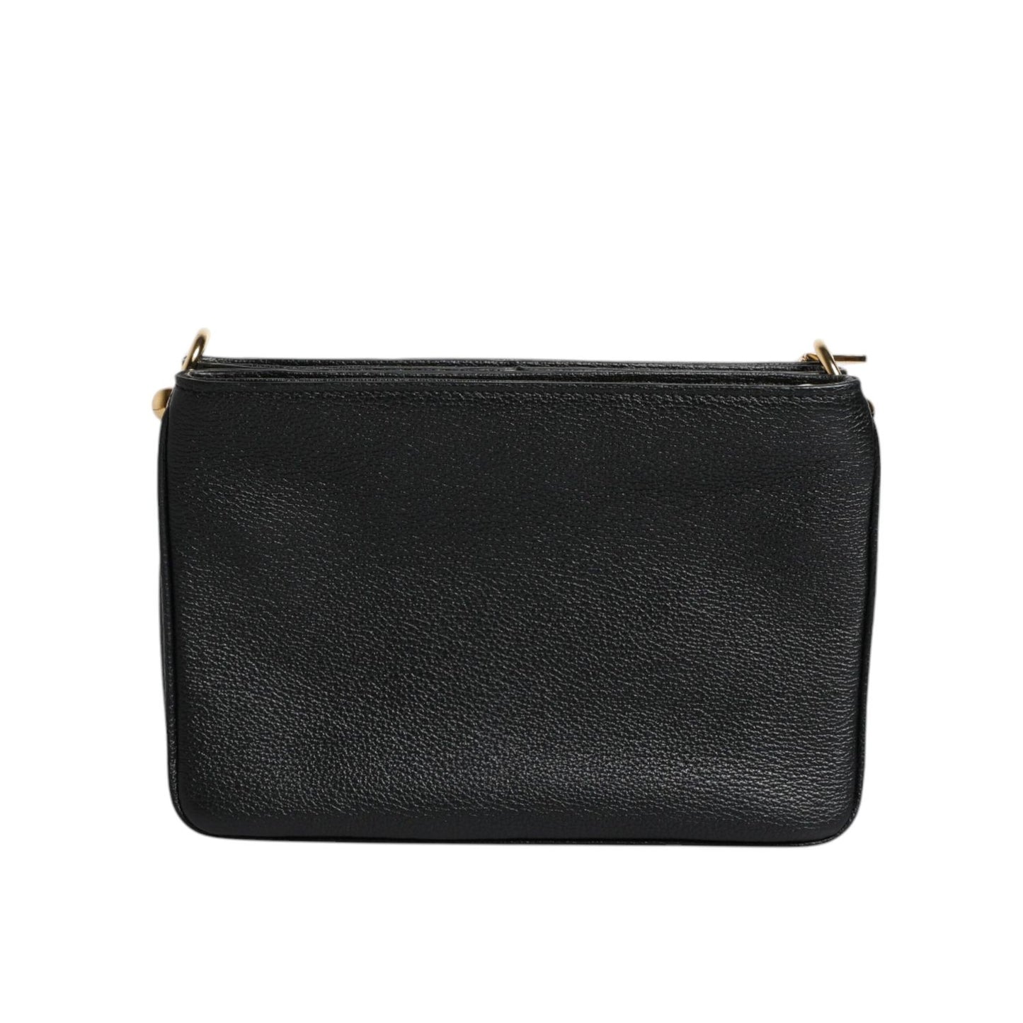 Dolce & Gabbana Black Grain Leather Logo Plaque Clutch Bag Dolce & Gabbana