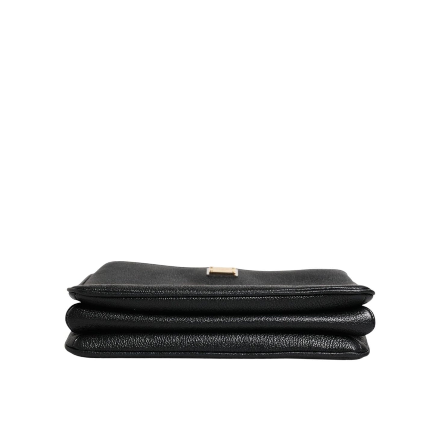 Dolce & Gabbana Black Grain Leather Logo Plaque Clutch Bag Dolce & Gabbana