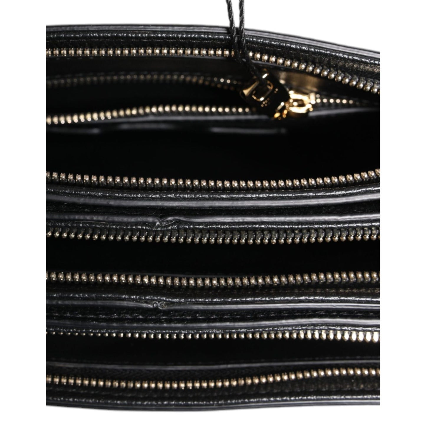 Dolce & Gabbana Black Grain Leather Logo Plaque Clutch Bag Dolce & Gabbana