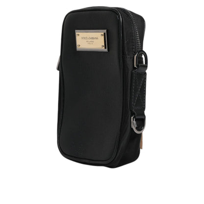 Dolce & Gabbana Black Grain Leather Logo Plaque Clutch Bag Dolce & Gabbana