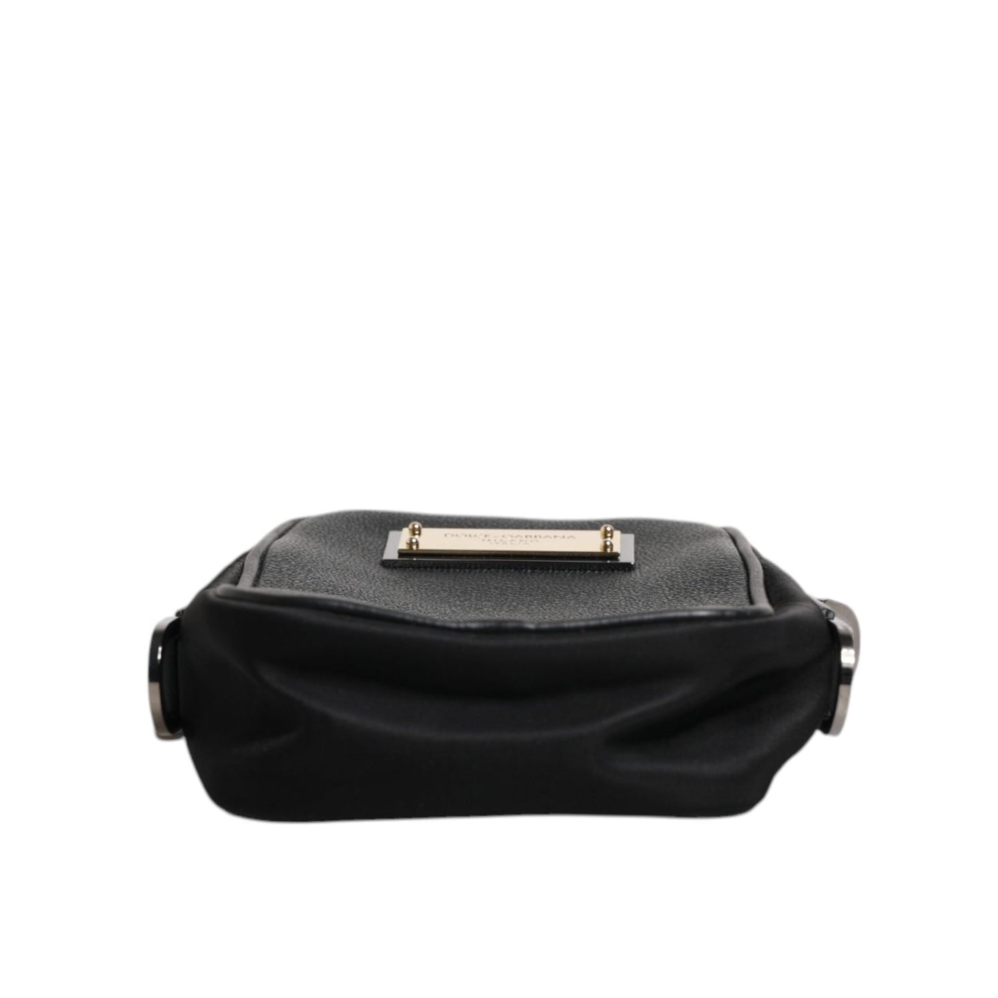 Dolce & Gabbana Black Grain Leather Logo Plaque Clutch Bag Dolce & Gabbana