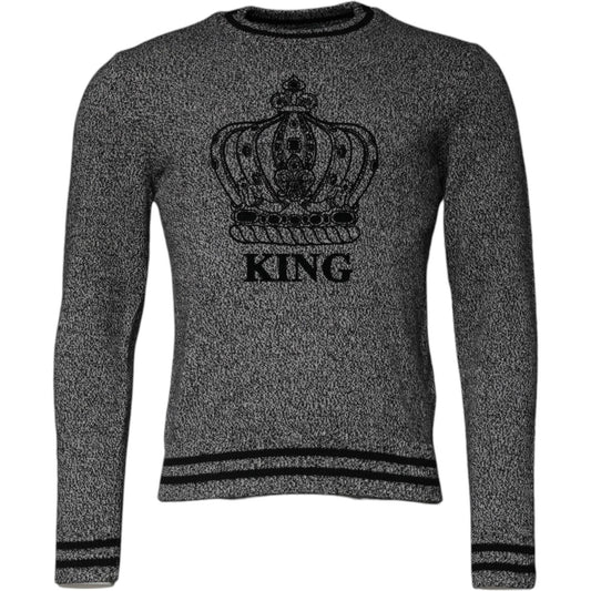 Dolce & GabbanaDolce & Gabbana Gray Crown King Cashmere Pullover Sweater1728,67345645728,Dolce & Gabbana,Gray,IT46 | S,Material: 100% cashmere,Men,New with tags,Sweaters - Men - Clothing