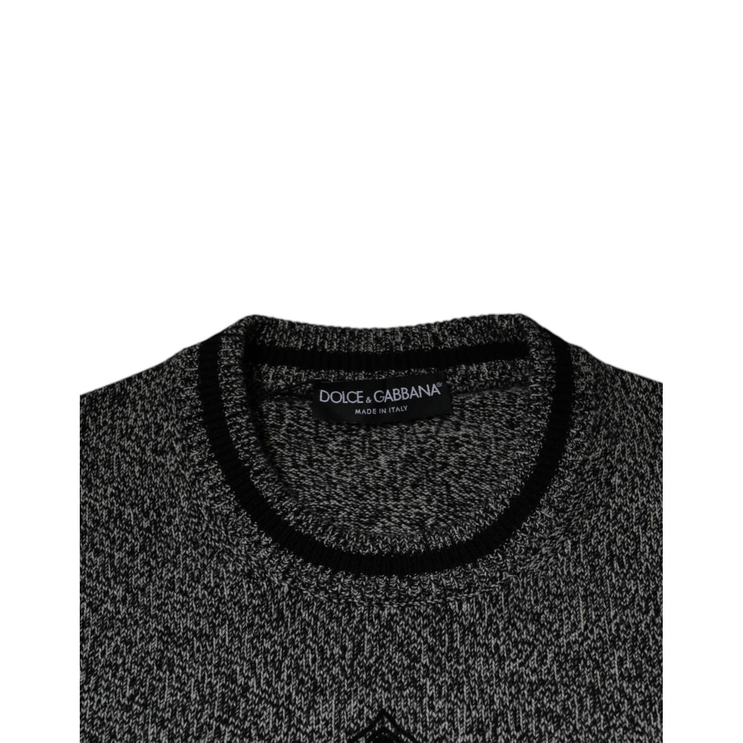 Dolce & Gabbana Gray Crown King Cashmere Pullover Sweater