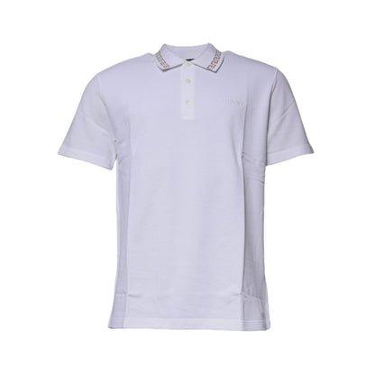 Versace White Viscose Collared Men Polo Short Sleeves T-shirt