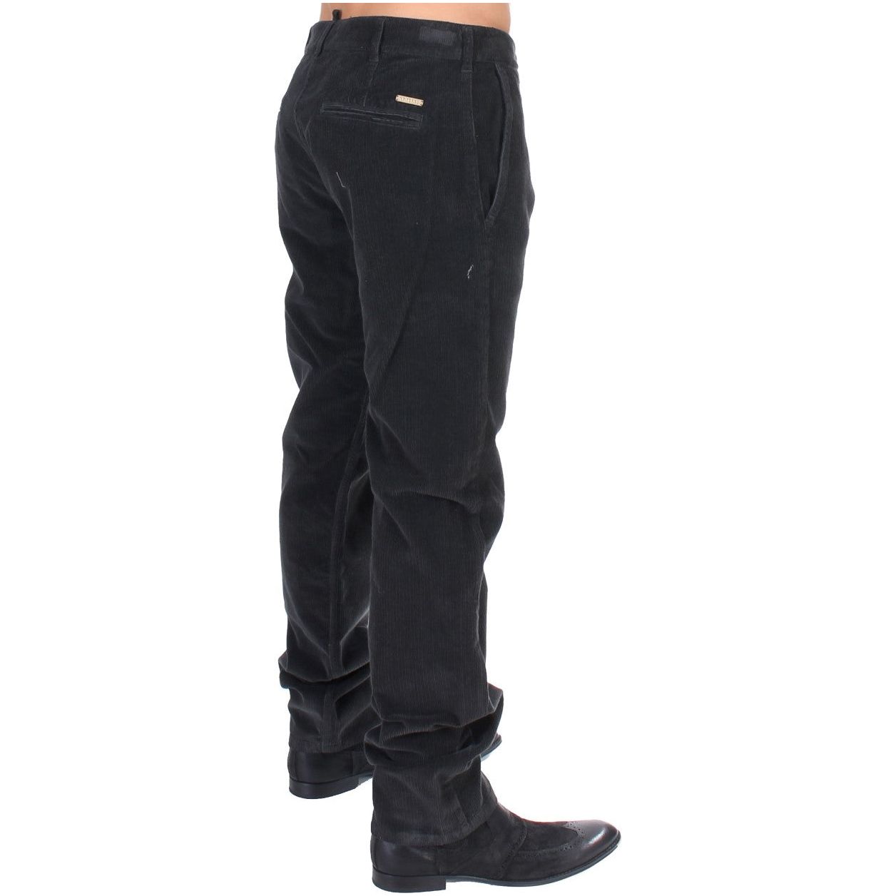 GF Ferre Elegant Black Cotton Corduroy Pants Jeans & Pants GF Ferre