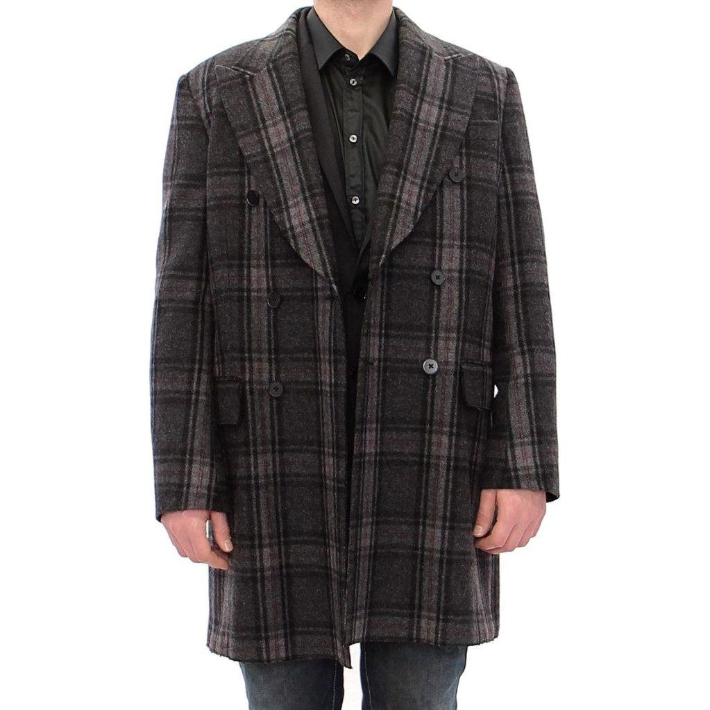 Dolce & Gabbana Gray Double Breasted Coat Jacket