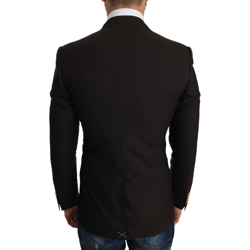 Dolce & Gabbana Sleek Slim Brown Virgin Wool Blazer Jacket Dolce & Gabbana