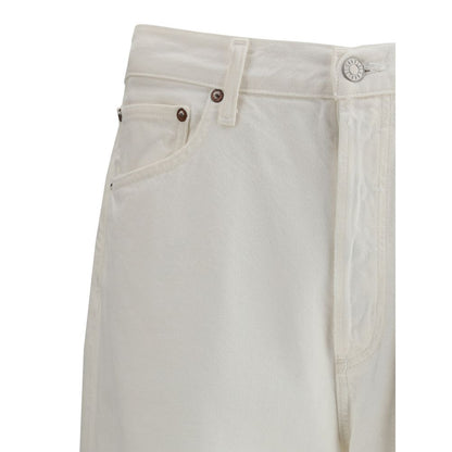 Agolde White Cotton Relaxed Fit Jeans