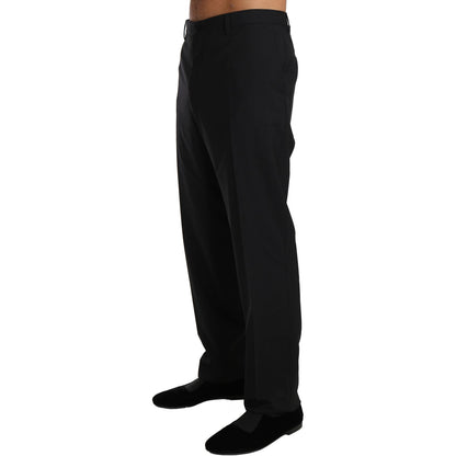 Dolce & Gabbana Black Wool Stretch Formal Trousers 1728,3% Stretch,67345645728,Black,Clothing,Dolce & Gabbana,Dress Pants - Pants - Clothing,IT54 | XXL,Jeans & Pants - Men - Clothing,Material: 97% Wool,Men,Men - Clothing,New with tags,Pants - Clothing