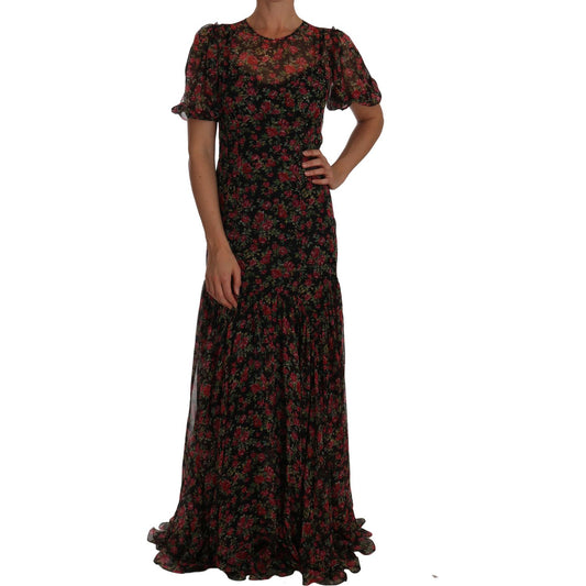 Dolce & Gabbana Elegant Floral A-Line Silk Dress Dolce & Gabbana