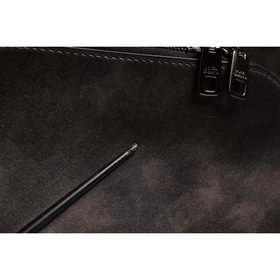 Dolce & Gabbana Bronze Leather School Travel Backpack Bag Dolce & Gabbana