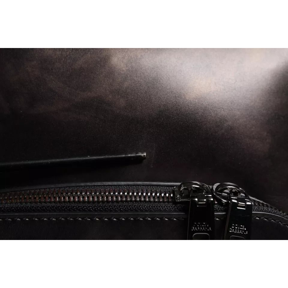 Dolce & Gabbana Bronze Leather School Travel Backpack Bag Dolce & Gabbana