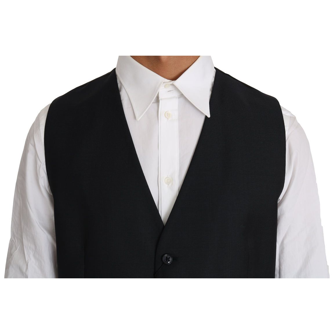 Dolce & Gabbana Elegant Gray Slim-Fit Wool-Silk Vest Dolce & Gabbana