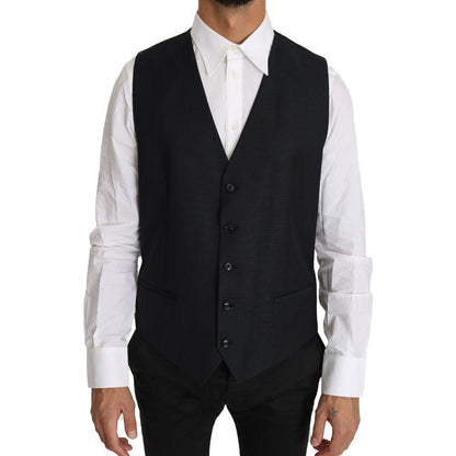 Dolce & Gabbana Gray Wool Silk Waistcoat Vest 12% Silk,1728,67345645728,Clothing,Dolce & Gabbana,Gray,IT52 | XL,Material: 88% Wool,Men,Men - Clothing,New with tags,Suits & Blazers - Clothing,Vests - Men - Clothing,Waistcoats - Suits & Blazers - Clothing