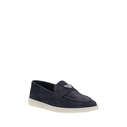 Prada Blue Calf Leather Bos Taurus Slip-On Loafers 1728,72470364320,Blue,EU 38 | US 5,EU39/US6,EU44/US11,Loafers - Shoes,Men,New with tags,Prada,Shoes,Slip-On Loafers - Loafers - Shoes