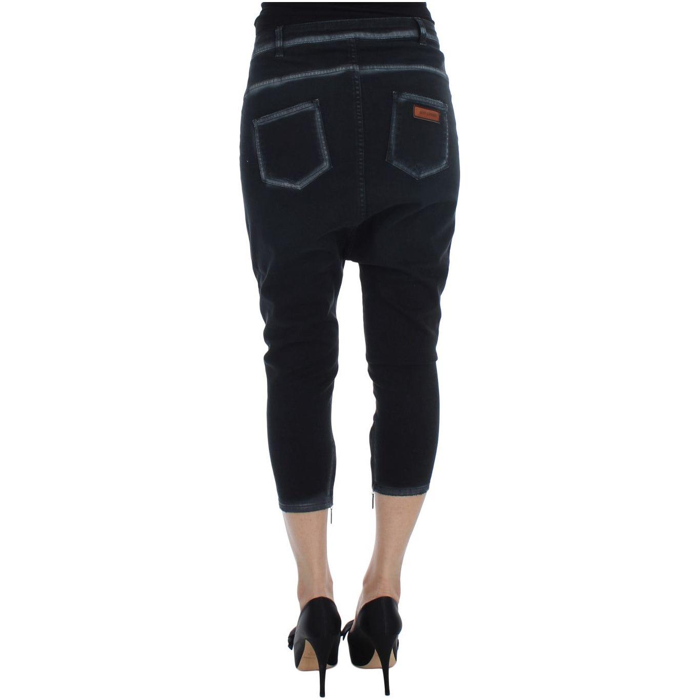 Cavalli Blue Cotton Stretch Baggy Relax Jeans Cavalli