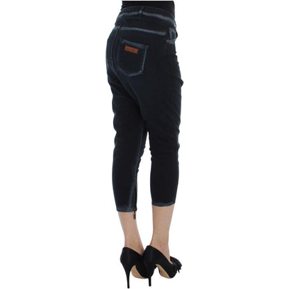 Cavalli Blue Cotton Stretch Baggy Relax Jeans Cavalli