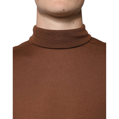 Dolce & Gabbana Brown Cashmere Turtleneck Pullover Sweater Dolce & Gabbana