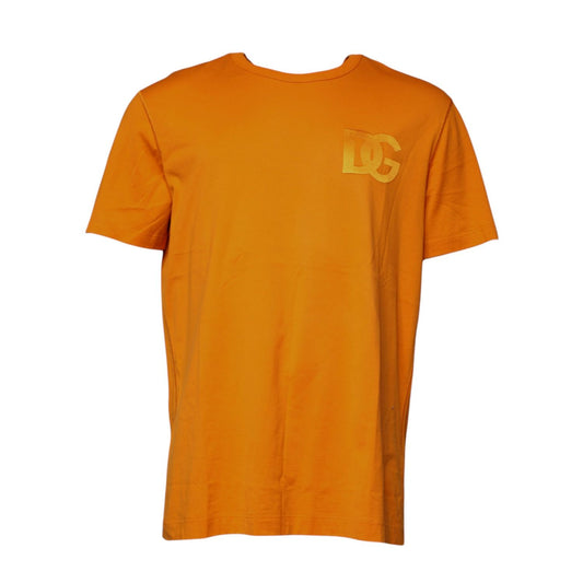 Dolce & Gabbana Orange Logo Cotton Crew Neck T-shirt Dolce & Gabbana