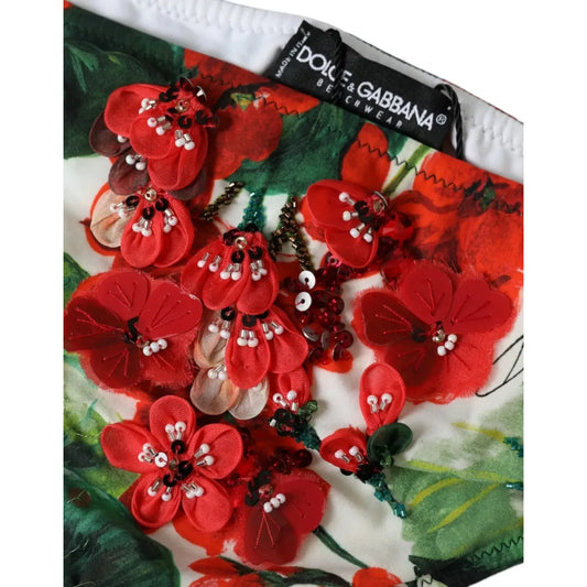 Dolce & Gabbana Multicolor Geranium Swim Bottom Beachwear Bikini