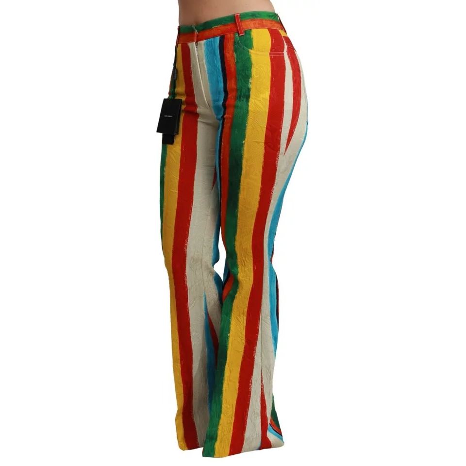 Dolce & Gabbana Multicolor Flared Riga Pittorica Pants
