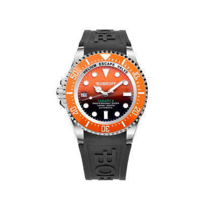 Bobroff Black Rubber Sport Watch