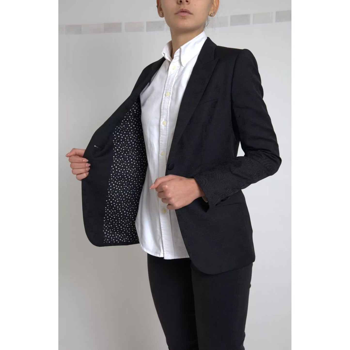 Dolce & Gabbana Black Long Sleeve Coat Blazer Jacket
