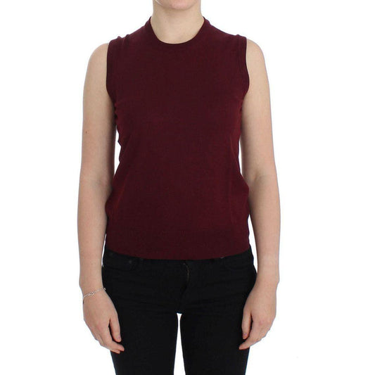 Dolce & Gabbana Red Sleeveless Crewneck Vest Pullover Dolce & Gabbana